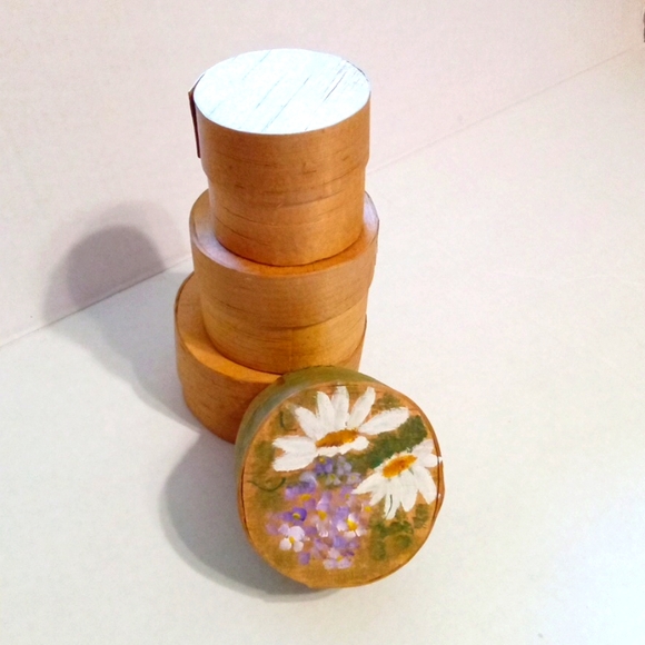 Other - Wooden Round Boxes (Set of 4)